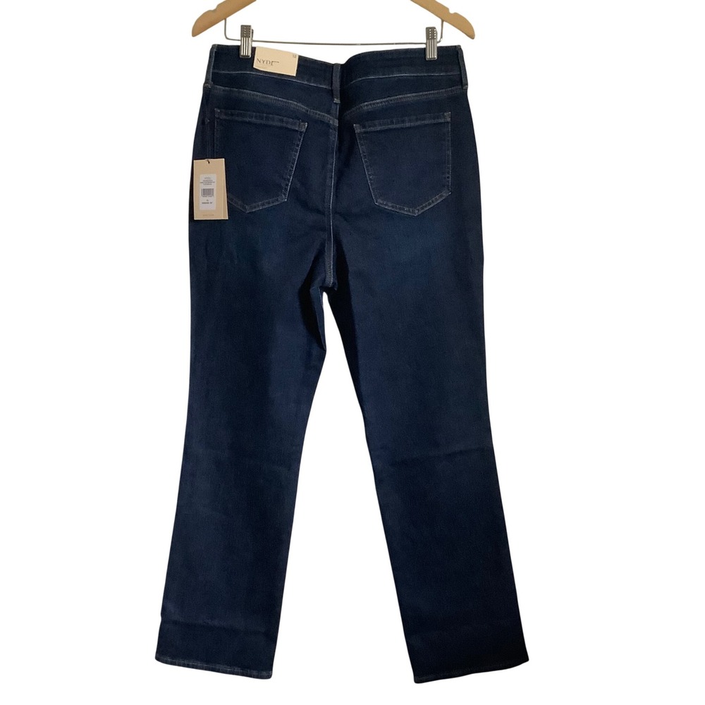 NYDJ Marilyn Straight Leg Jeans Riverbridge Dark Blue MGWRMS9300 Womens 12 30in